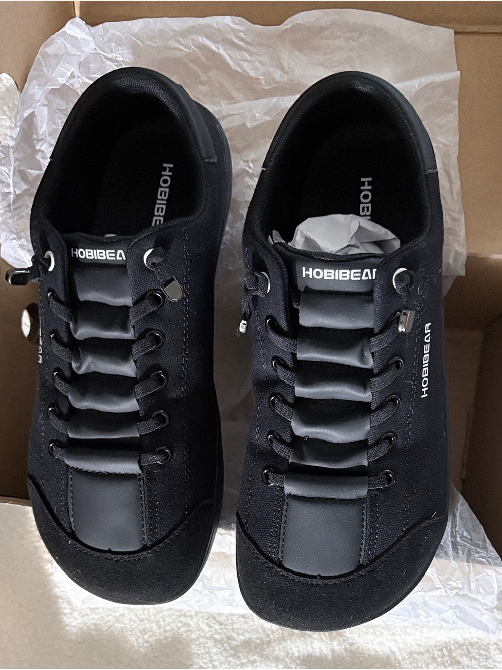 Hobibear Women's Minimalist, Barefoot Shoes Black Sneakers NEW in original box
